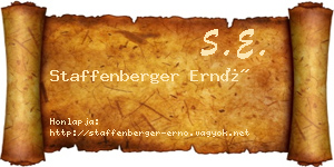 Staffenberger Ernő névjegykártya